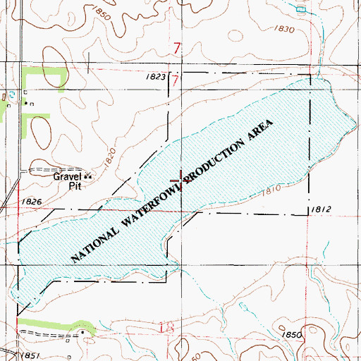 Topographic Map of Sully County Waterfowl Production Area, SD