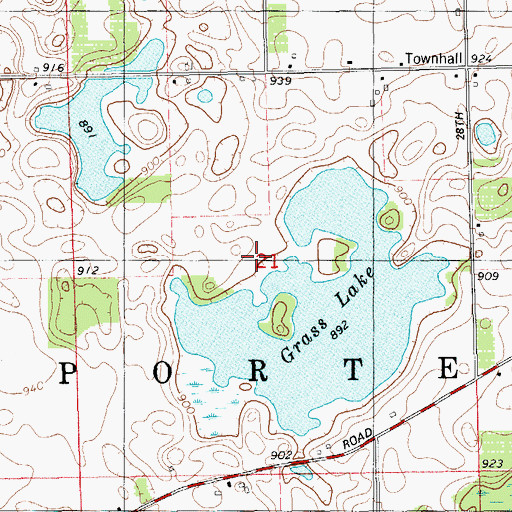 Topographic Map of Van Buren County Waterfowl Production Area, MI