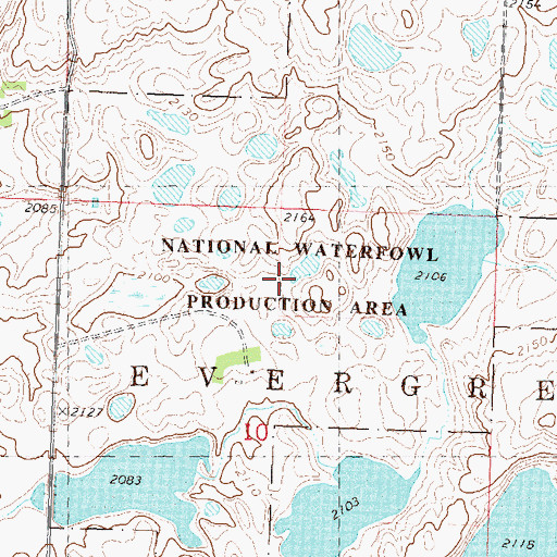 Topographic Map of Ward County Waterfowl Production Area, ND