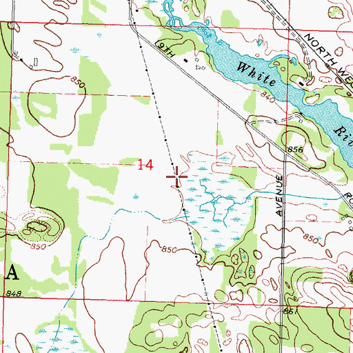 Topographic Map of Waushara County Waterfowl Production Area, WI