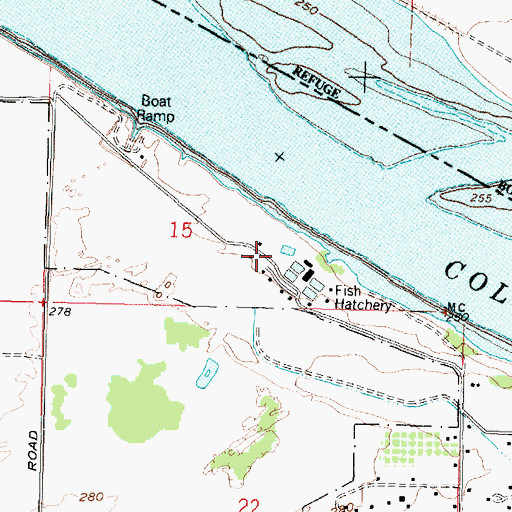 Topographic Map of Irrigon Fish Hatchery, OR
