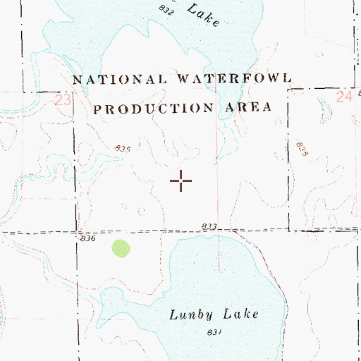 Topographic Map of Grand Forks County Waterfowl Production Area, ND