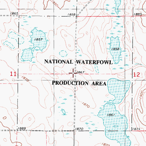 Topographic Map of Emmons County Waterfowl Production Area, ND