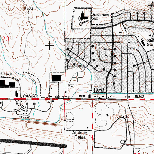 Topographic Map of Cheyenne Post Office, WY