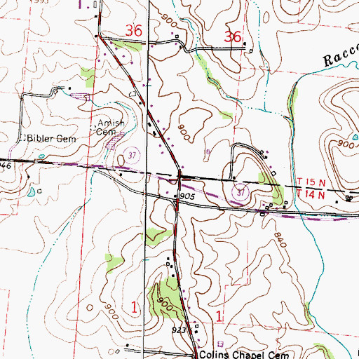 Topographic Map of Casper Hufford Cemetery, OH