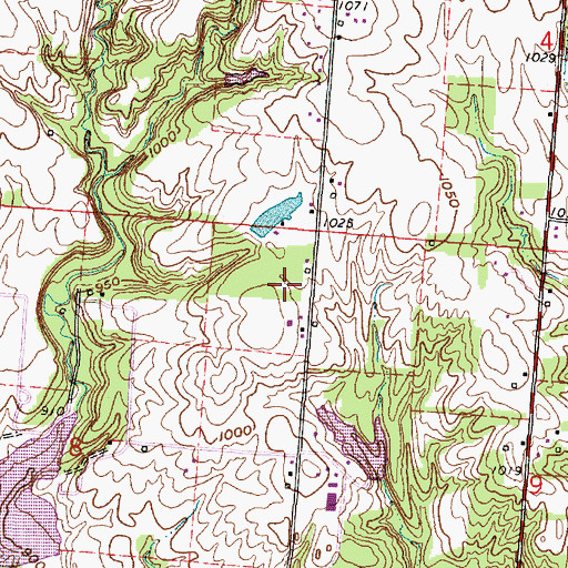 Topographic Map of Cloud Cemetery, OH