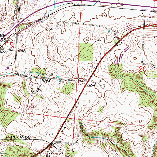 Topographic Map of Eversole Cemetery, OH