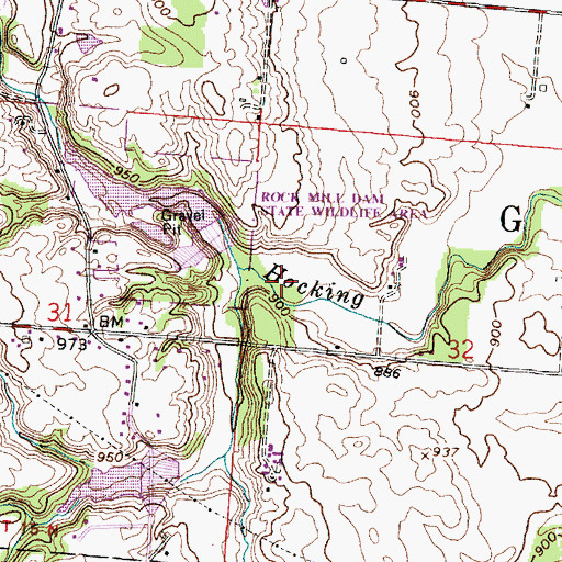 Topographic Map of Newkirk Cemetery, OH