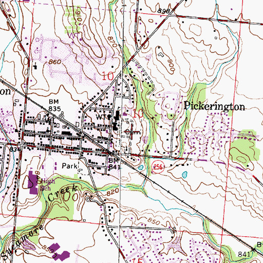 Topographic Map of Violet Township Cemetery, OH