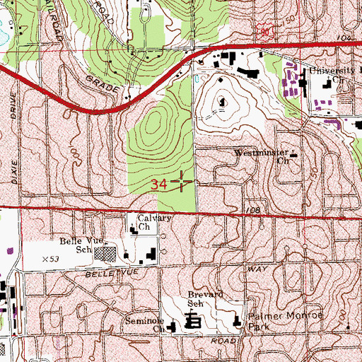 Topographic Map of Westside Post Office, FL