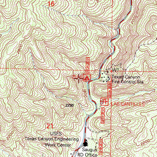 Topographic Map of Zuni Campground, CA