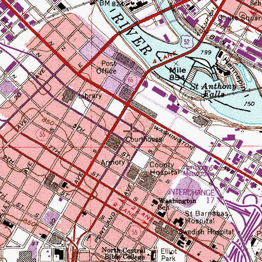 Topographic Map of Commerce Post Office, MN