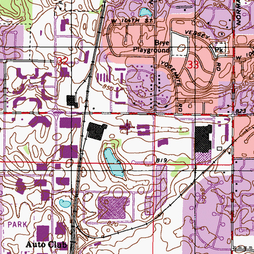 Topographic Map of Burnett Post Office, MN