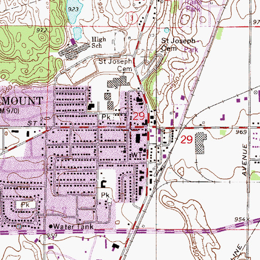Topographic Map of Rosemount Post Office, MN