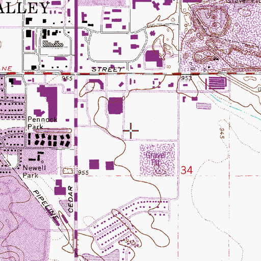 Topographic Map of Apple Valley Post Office, MN