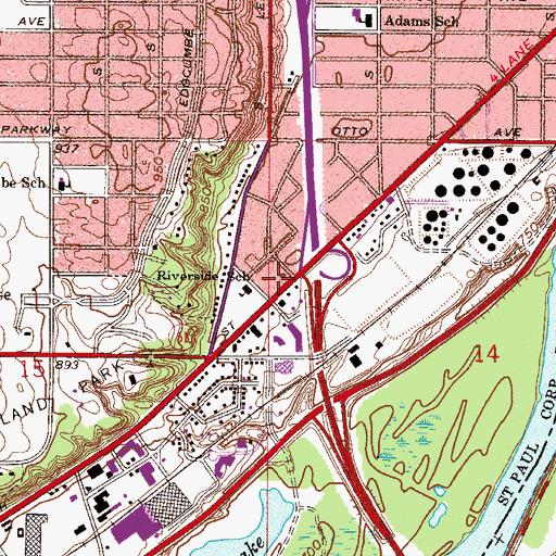 Topographic Map of Elway Post Office, MN