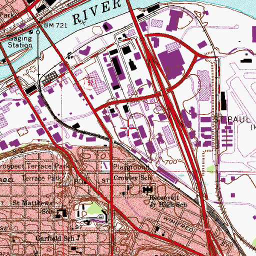 Topographic Map of Riverview Post Office, MN