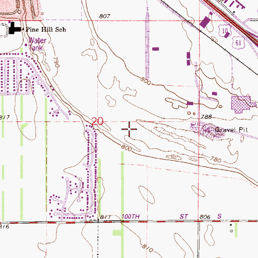 Topographic Map of Cottage Grove Post Office, MN