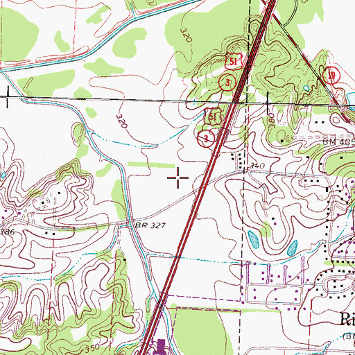 Topographic Map of Lauderdale County Sheriff's Office, TN