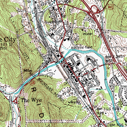 Topographic Map of Lake City Police Department, TN