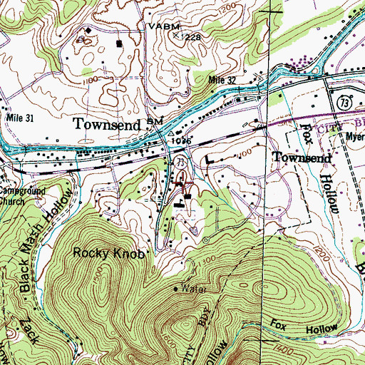 Topographic Map of Townsend Police Department, TN