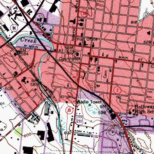 Topographic Map of Murfreesboro Police Annex, TN