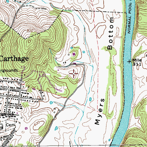 Topographic Map of Smith County Sheriff's Office, TN