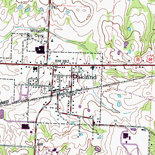 Topographic Map of Oakland Police Department, TN