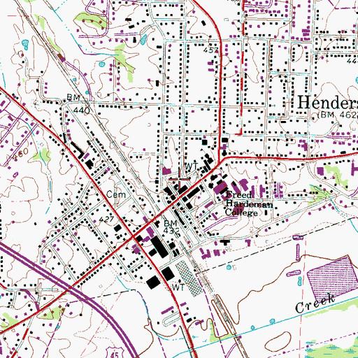 Topographic Map of Henderson Police Department, TN