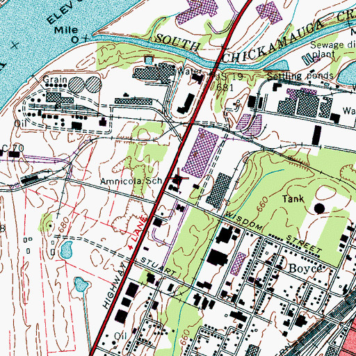 Topographic Map of Chattanooga Police Department, TN