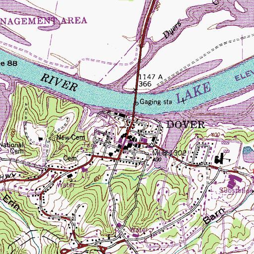 Topographic Map of Stewart County Sheriff's Office, TN