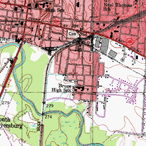 Topographic Map of Dyersburg Police Department Bruce Neighborhood Precinct, TN