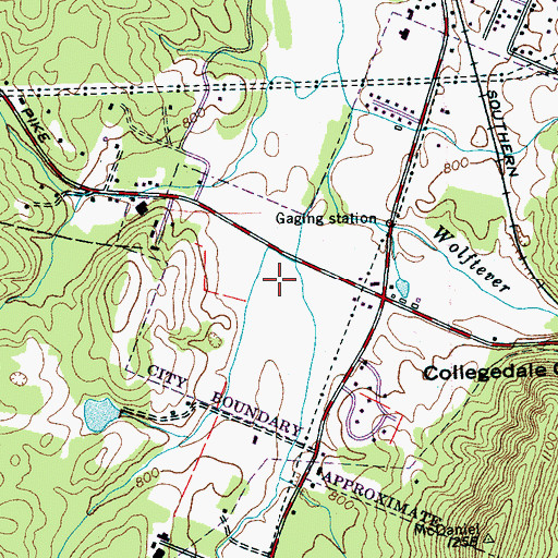 Topographic Map of Collegedale Police Department, TN