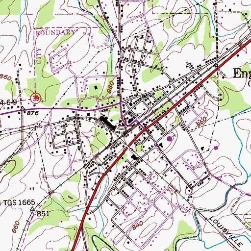 Topographic Map of Englewood Police Department, TN