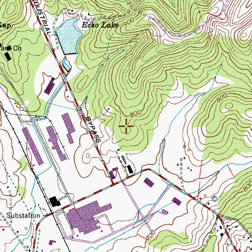 Topographic Map of Giles County Sheriff's Department, TN