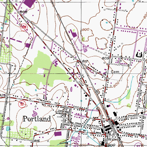 Topographic Map of Portland Police Department, TN