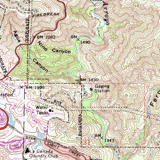 Topographic Map of Gould Mesa Picnic Area, CA