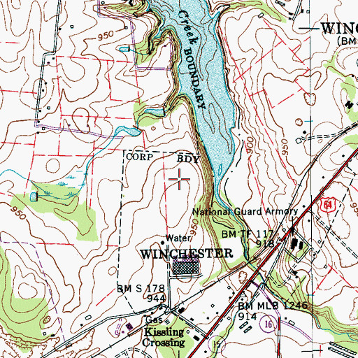 Topographic Map of Franklin County Sheriff's Office, TN