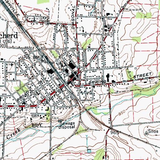 Topographic Map of Decherd Police Department, TN
