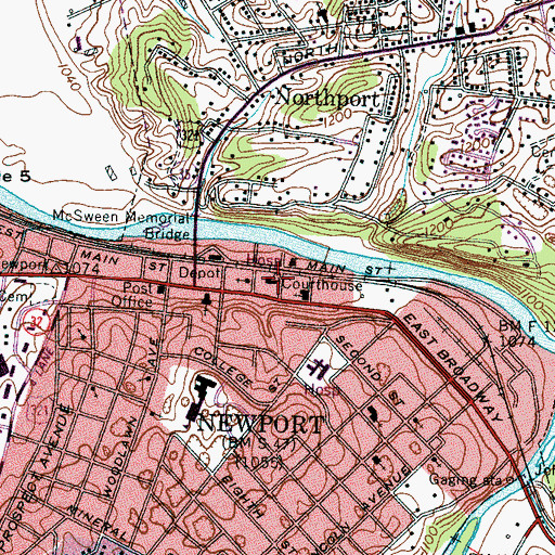Topographic Map of Cocke County Sheriff's Department, TN