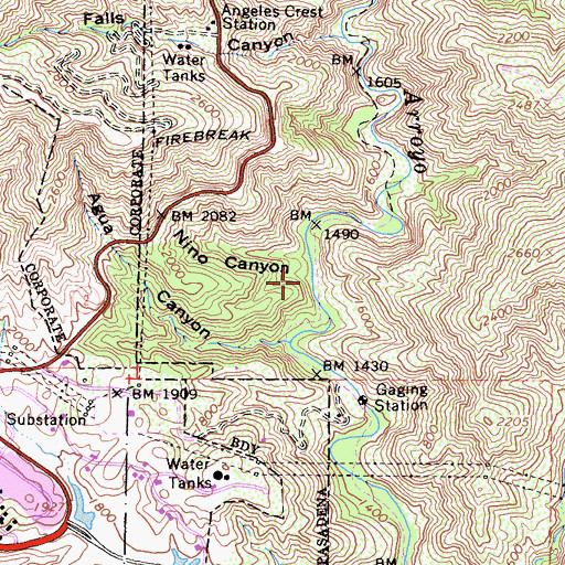 Topographic Map of Nino Picnic Area, CA