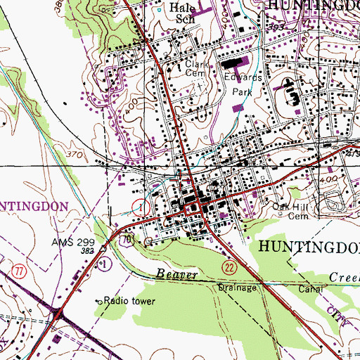 Topographic Map of Carroll County Sheriff's Office, TN