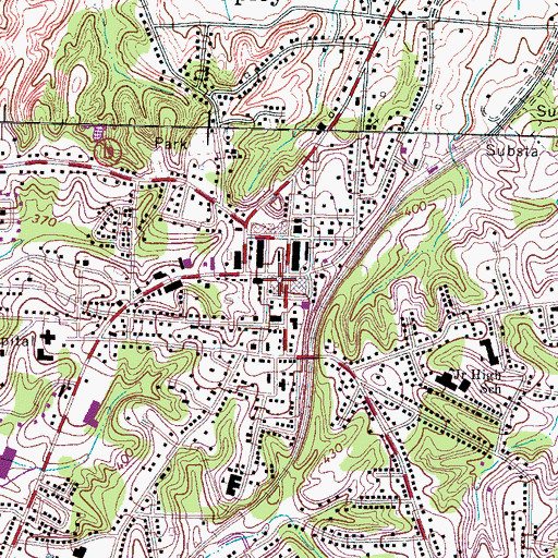 Topographic Map of Ripley Police Department, TN