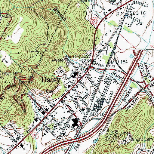 Topographic Map of Soddy - Daisy Police Department, TN