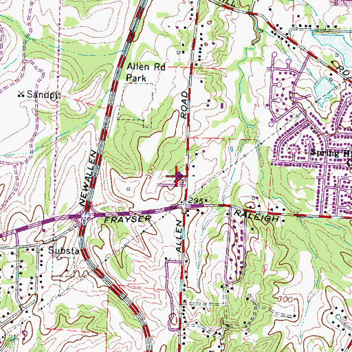 Topographic Map of Memphis Police Department - Old Allen Station, TN