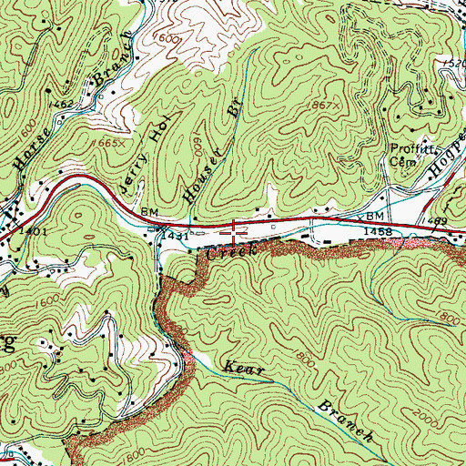 Topographic Map of Gatlinburg Police Department, TN