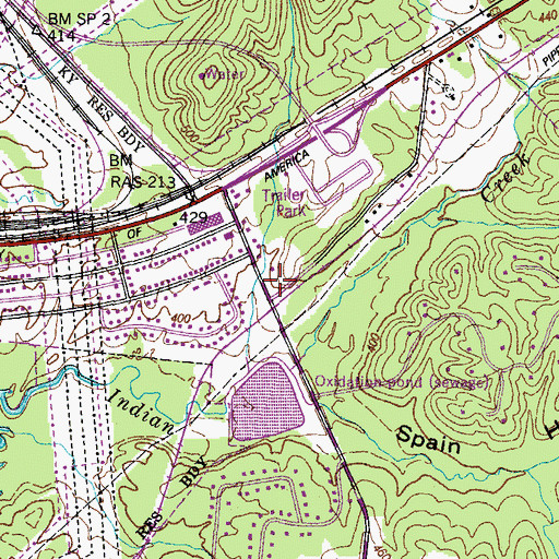 Topographic Map of New Johnsonville Police Department, TN
