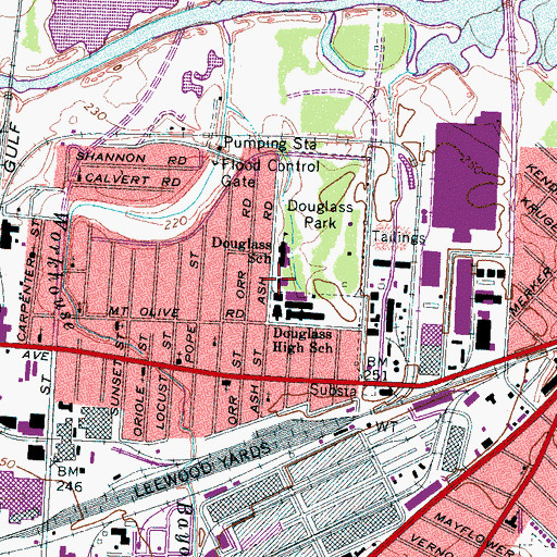 Topographic Map of Memphis Police Services Douglass Satellite Office, TN