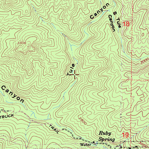 Topographic Map of Tule Target Shooting Area, CA