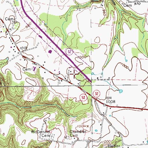 Topographic Map of Macon County Sheriff's Office, TN